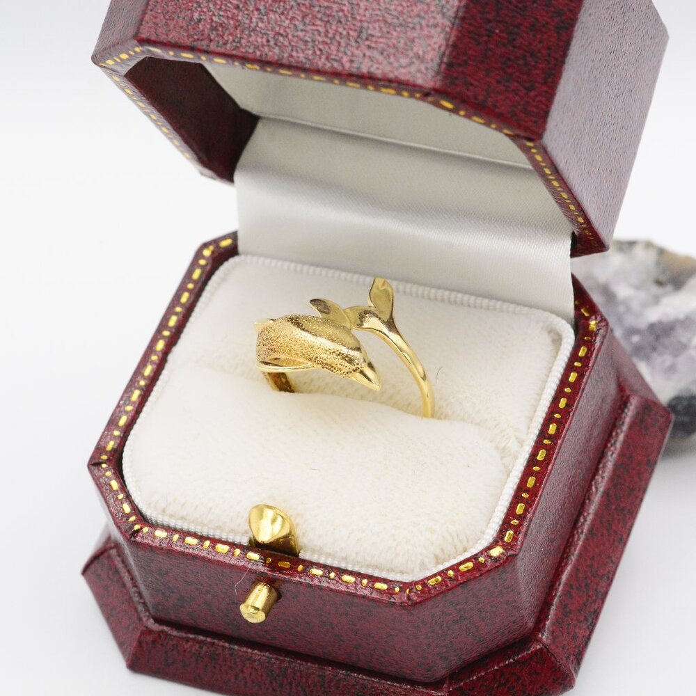 14K Dolphin Wrap Ring
